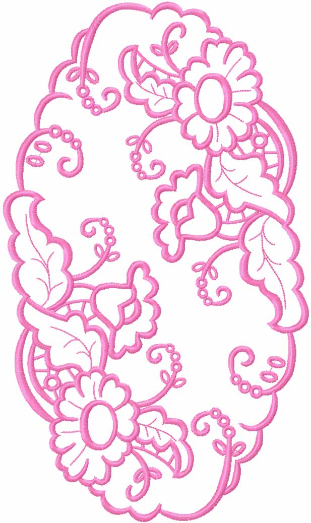 Napkin's lace free embroidery design