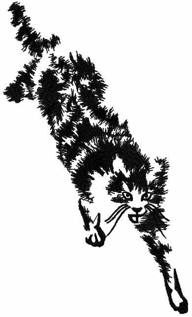 Walking cat free embroidery design
