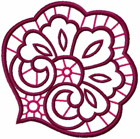 Lace element free embroidery design 5