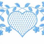 More information about "Blue heart decoration free embroidery design"