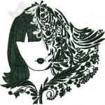 More information about "Girl with flower free embroidery design"