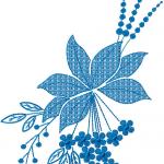 More information about "Blue flowers free embroidery design 23"
