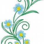 More information about "Blue flower free embroidery"