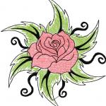 More information about "Tribal rose free embroidery design 6"