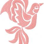 More information about "Pink bird free embroidery design"