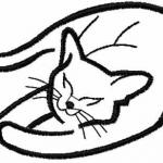 More information about "Sleeping cat free embroidery design 3"
