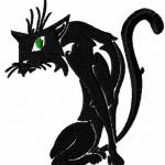 More information about "Black cat free embroidery design 14"