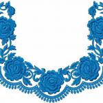 More information about "Blue roses collar free embroidery design"