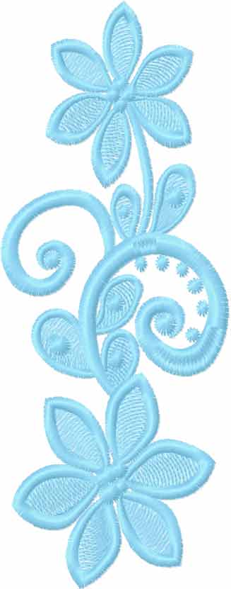 Blue flowers free embroidery design 25 - Free embroidery designs links ...