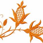 More information about "Orange flower applique free embroidery design"