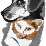 More information about "Cat and dog free embroidery design"