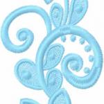 More information about "Blue flowers free embroidery design 25"