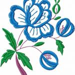 More information about "Blue flowers free embroidery design 24"