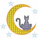 More information about "Cat and moon free embroidery design"