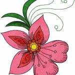 More information about "Flowers free embroidery design 55"