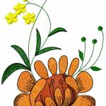 More information about "Orange flower free embroidery design 2"