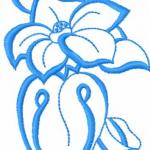 More information about "Blue flowers free embroidery design 26"