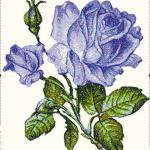 More information about "Blue rose photo stitch free embroidery design"