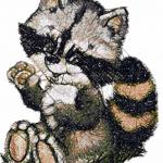More information about "Raccoon photo stitch free embroidery design"