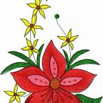 More information about "Red flower free embroidery design"
