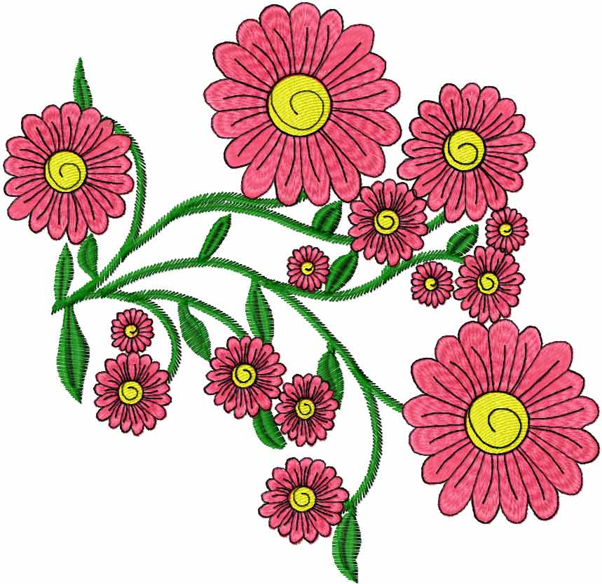 free flower embroidery pattern