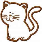 More information about "Cute small cat applique free embroidery design"