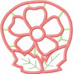 More information about "Pink flower applique free embroidery design"