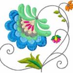 More information about "Flowers free embroidery design 65"