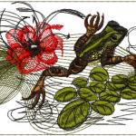 More information about "Frog and flower free embroidery"