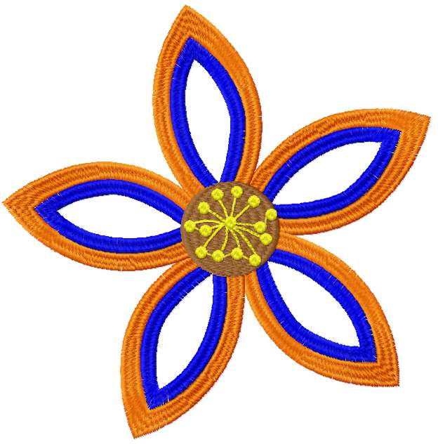 Flower free embroidery design 125