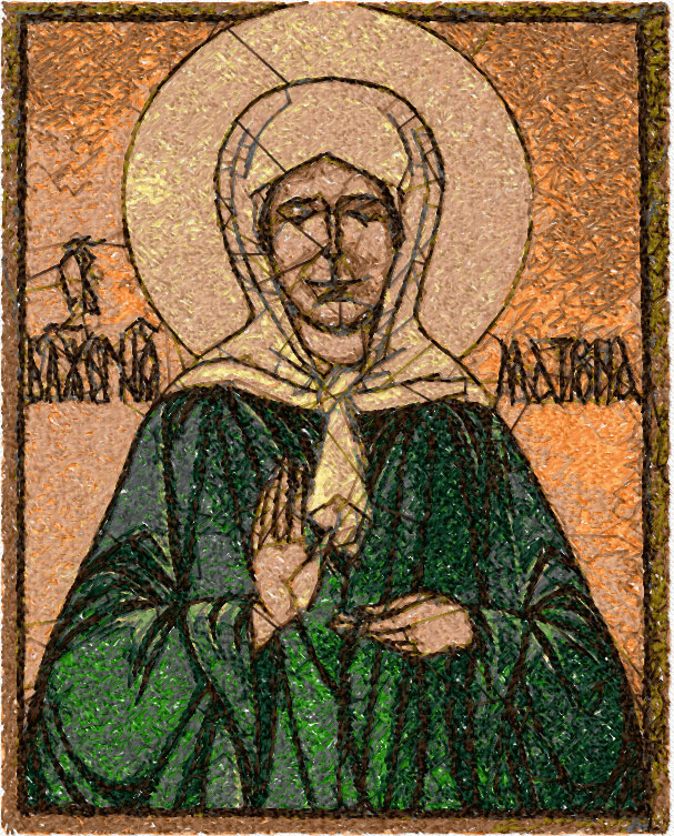 Matrona icon photo stitch embroidery design