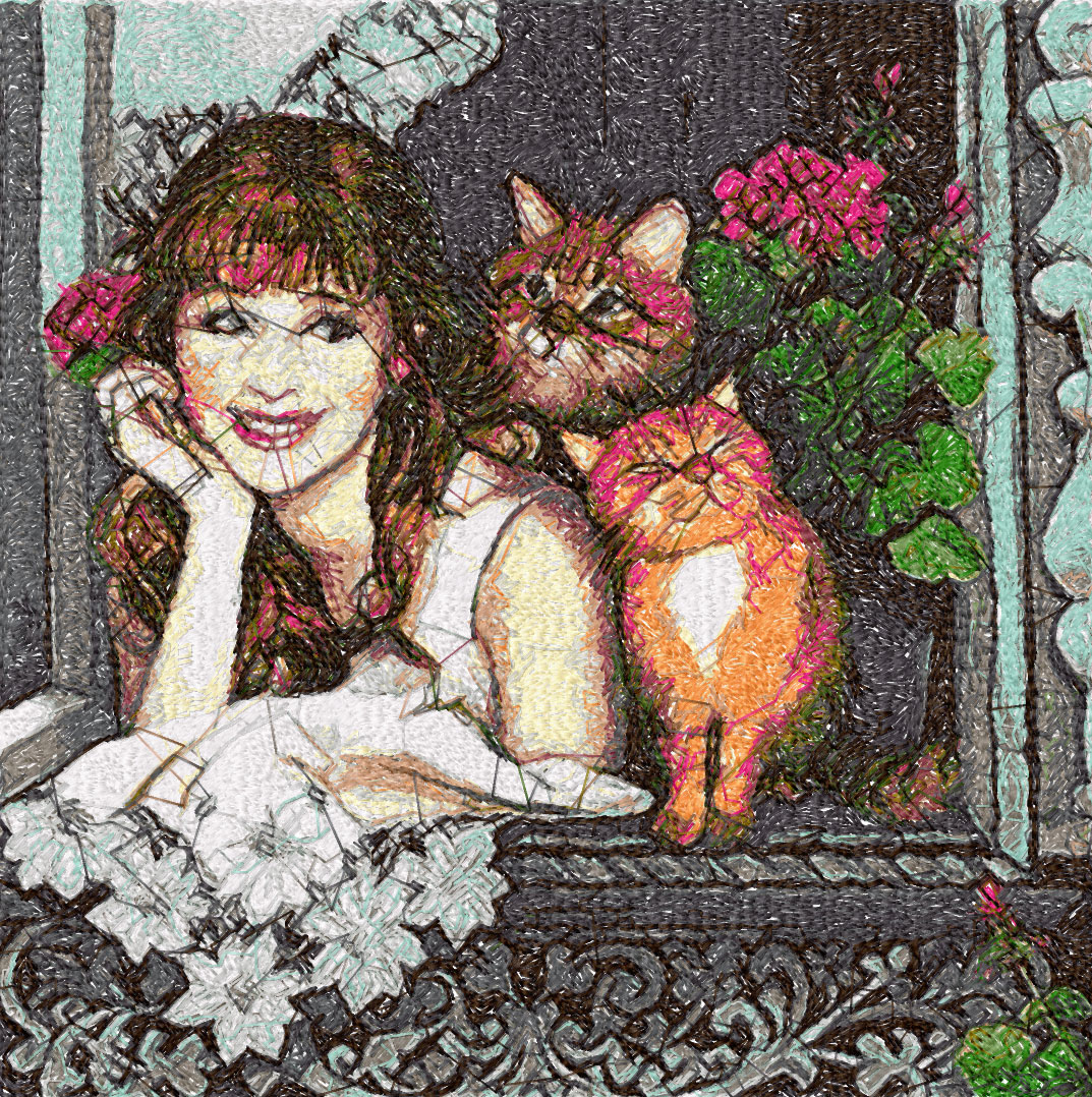 My favorite morning photo stitch free embroidery design