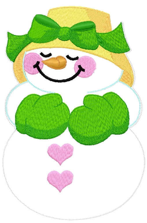 Snowman free embroidery design 3