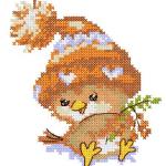 More information about "Cute little bird cross stitch free embroidery design"