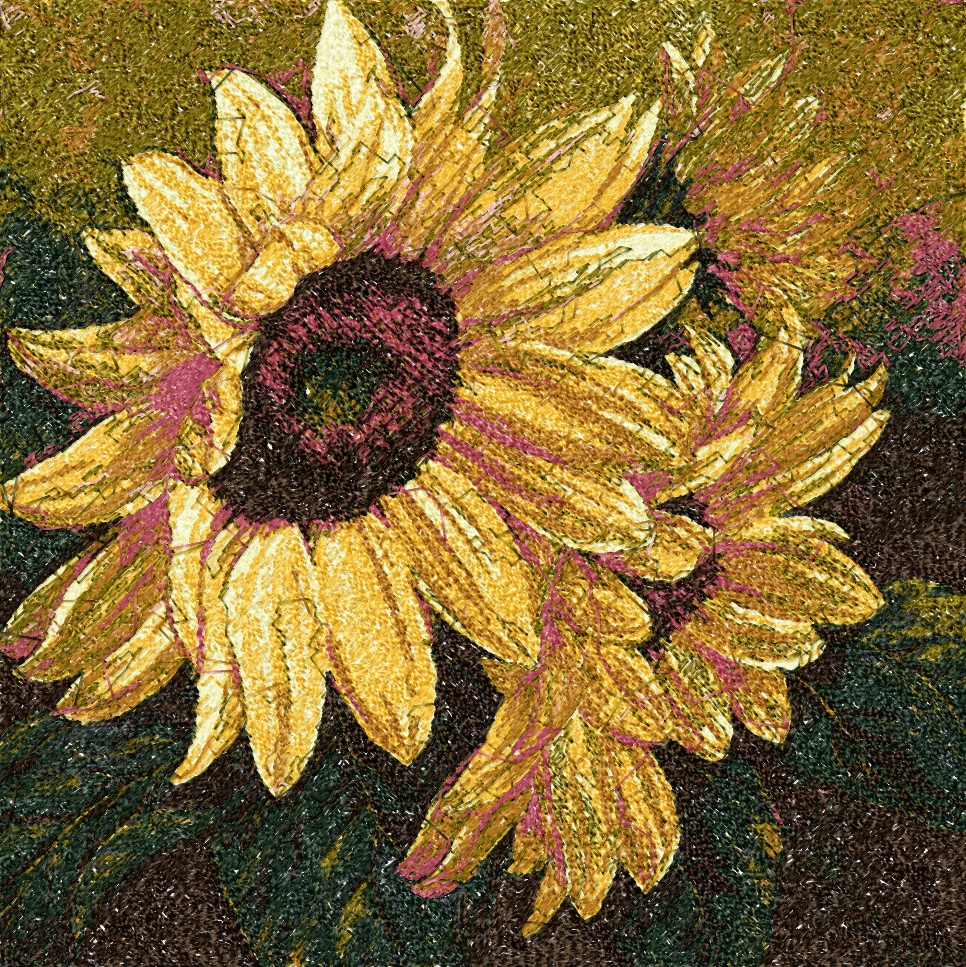 Sunflowers photo stitch free embroidery design 8