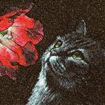 More information about "Cat and tulip photo stitch free embroidery design"