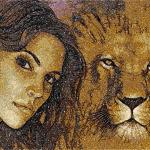 More information about "Woman and lion photo stitch free embroidery design"
