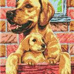 More information about "Two Labrador photo stitch free embroidery design"