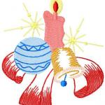 More information about "Christmas candle and bell free embroidery design"