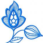 More information about "Blue flower decoration free embroidery design 15"