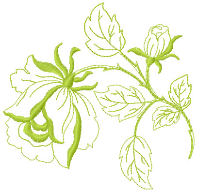 Rose free embroidery design 5
