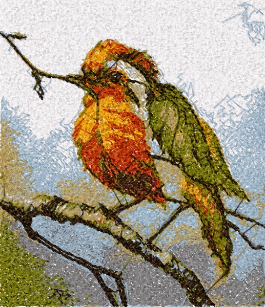 Cute small bird photo stitch free embroidery design