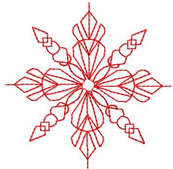 Christmas Snowflake redwork free embroidery design 3