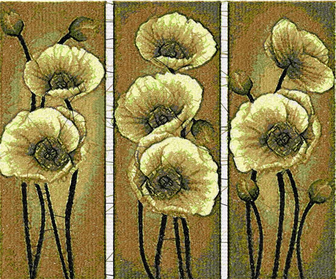 Anemones photo stitch free embroidery design
