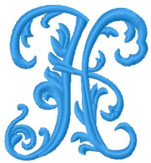 Monogram H free embroidery design