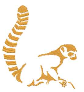 Lemur free embroidery design