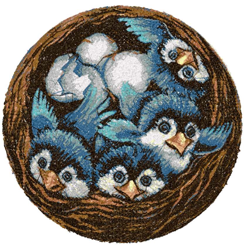 Chicks photo stitch free embroidery design