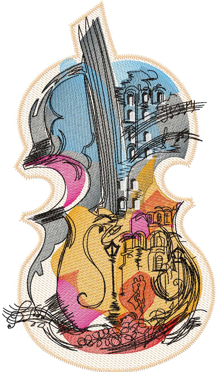 Violin free embroidery design