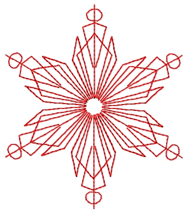 Christmas Snowflake redwork free embroidery design 2