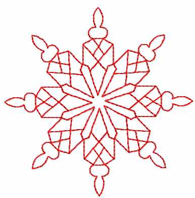 Christmas Snowflake redwork free embroidery design